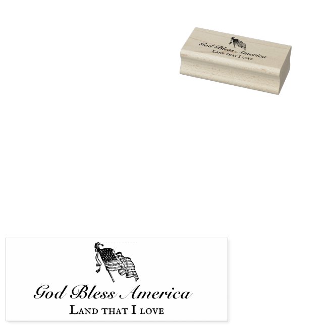 God Bless America Land That I Love Rubber Stamp (Stamped)