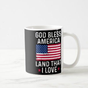 God Bless America Land That I Love Vintage Patriot Coffee Mug