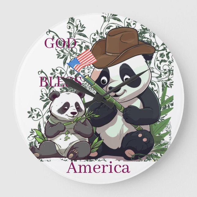 GOD BLESS America Large Clock (Front)