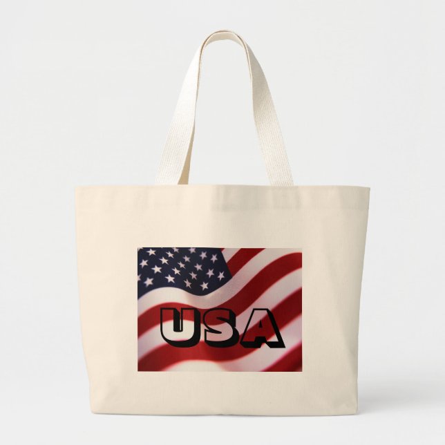 God bless America Large Tote Bag (Front)