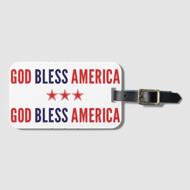 God Bless America Luggage Tag (Front Horizontal)