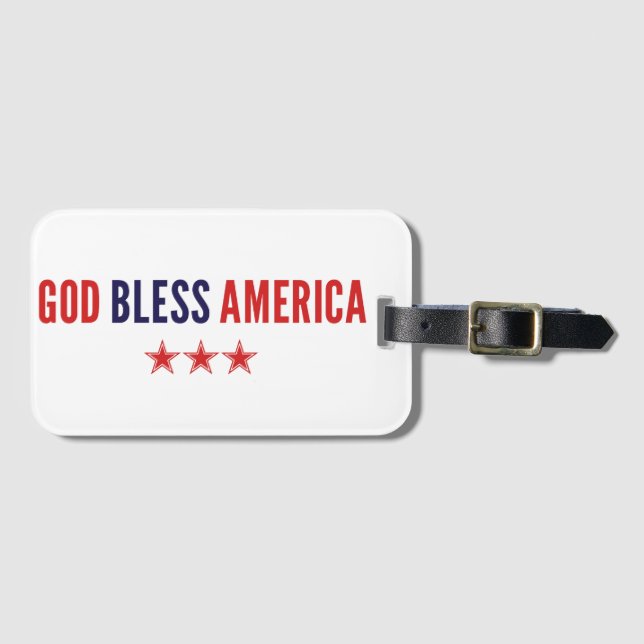 God Bless America Luggage Tag (Front Horizontal)