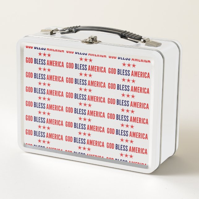 God Bless America Metal Lunch Box (Front)
