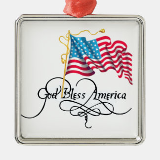 God Bless America Metal Ornament