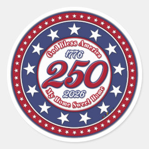 God Bless America My Home Sweet Home Classic Round Sticker