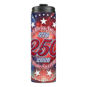 God Bless America My Home Sweet Home Graphic Fire Thermal Tumbler