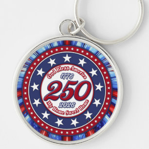 God Bless America My Home Sweet Home Graphic RWB Key Ring