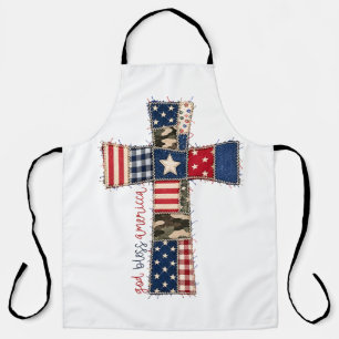 God Bless America Patchwork Cross Apron