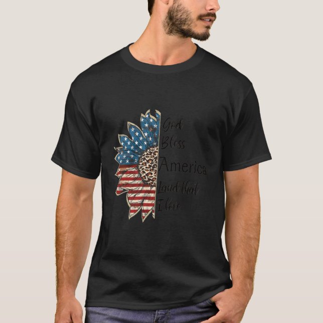 God Bless America Patriotic 4Th Of July Usa Flag T-Shirt (Front)