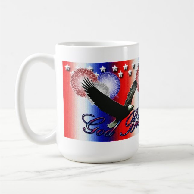 God Bless America Patriotic American Mug (Left)
