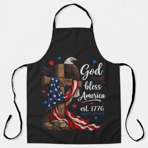 God Bless America Patriotic Cross Apron