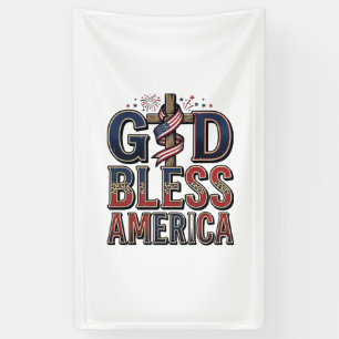 God Bless America Patriotic Cross Vintage Shirt_1 Banner