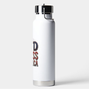 God Bless America Patriotic Cross Vintage Shirt_1 Water Bottle