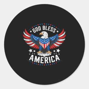 God Bless America Patriotic Eagle Independence Day Classic Round Sticker