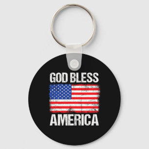 God Bless America Patriotic Happy 4th Of July For Key Ring