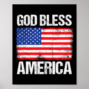 God Bless America Patriotic Happy 4th Of July For Poster