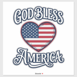 God Bless America Patriotic Heart Shirt Design_1