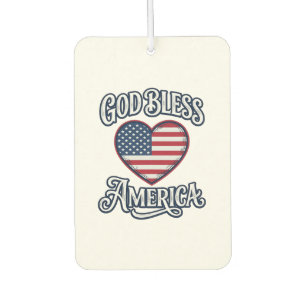 God Bless America Patriotic Heart Shirt Design_1 Car Air Freshener