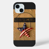 God Bless America Patriotic Star Metal Sign - 4th