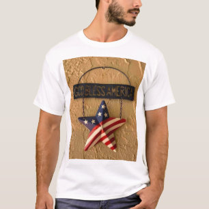 God Bless America Patriotic Star Metal Sign - 4th T-Shirt