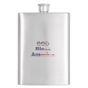 God Bless America Patriotic Steel Flask