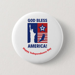"God Bless America" Patriotic Symbols Custom 6 Cm Round Badge