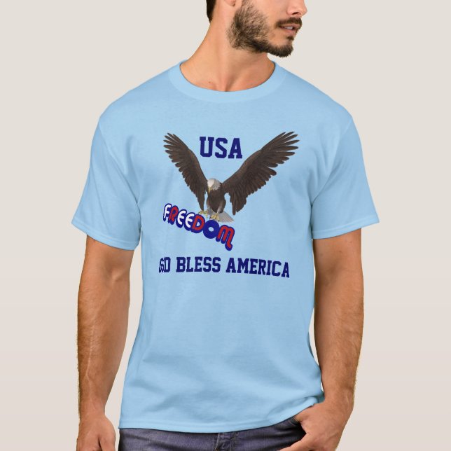 God Bless America Patriotic T-Shirt (Front)