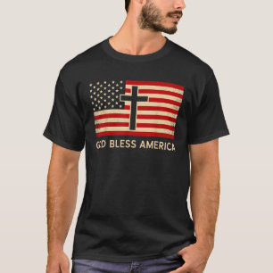 God Bless America Patriotic USA American Flag 4th  T-Shirt