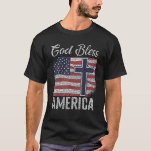 God Bless America Patriotic Usa Flag T-Shirt