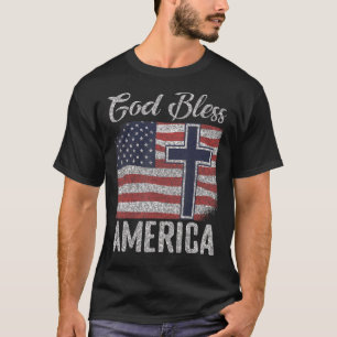 God Bless America Patriotic Usa Flag T-Shirt