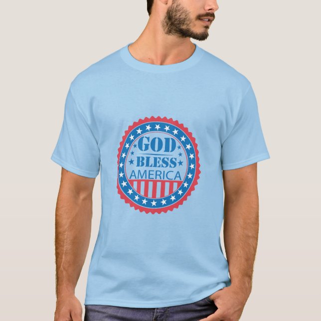 God Bless America Patriotic USA Pride T-Shirt (Front)