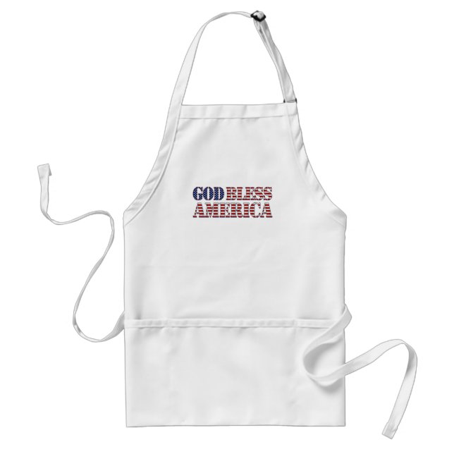 God Bless America Patriotic USA Red White and Blue Standard Apron (Front)