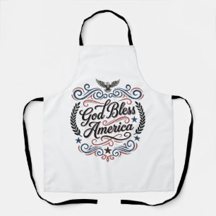 God Bless America Patriotic Vintage Eagle T-Shirt Apron
