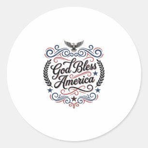 God Bless America Patriotic Vintage Eagle T-Shirt  Classic Round Sticker