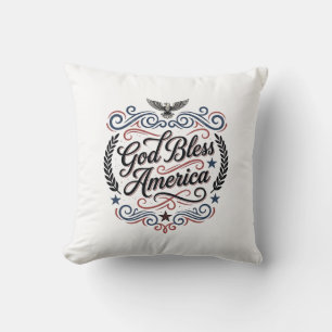 God Bless America Patriotic Vintage Eagle T-Shirt Cushion