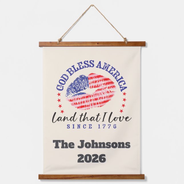 God Bless America - Personalized Wall Tapestry (Front)