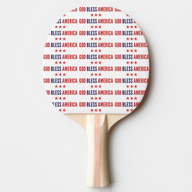 God Bless America Ping Pong Paddle (Front)