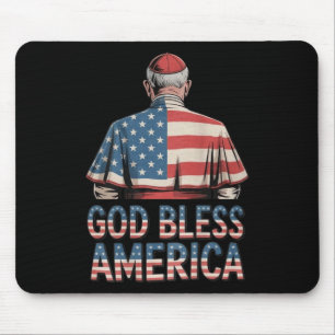 God Bless America Pope Leo Xiv (on Back)  Mouse Pad