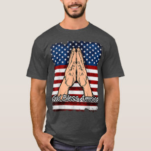 God Bless America Praying Hands Gospel T-Shirt