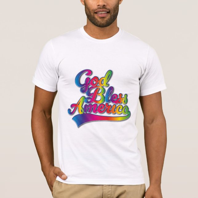 God Bless America Rainbow logo T-Shirt (Front)