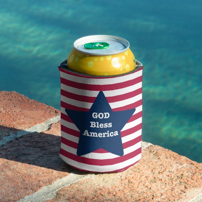 God Bless America Red White And Blue  Can Cooler (In Situ Pool)