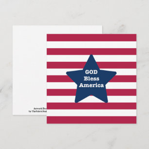God Bless America Red White And Blue  Card