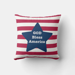 God Bless America Red White And Blue Cushion