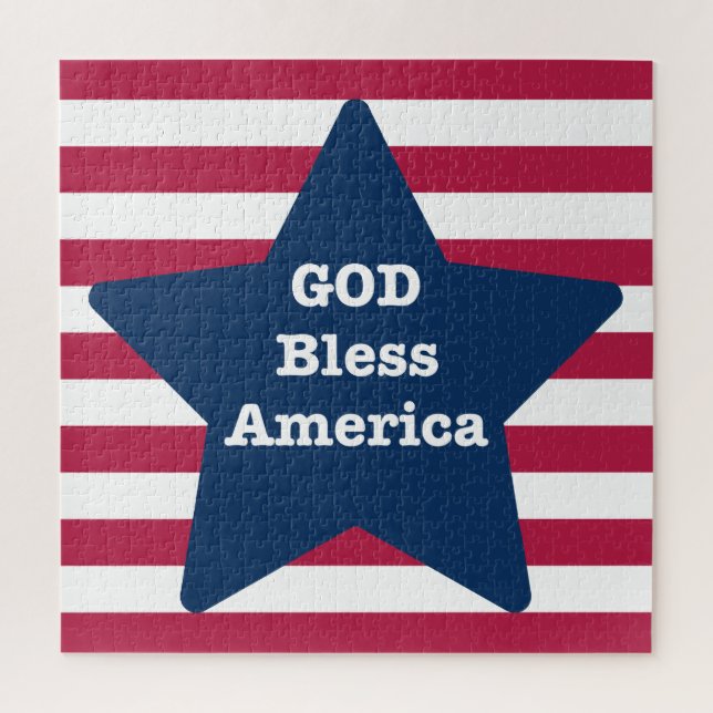 God Bless America Red White And Blue  Jigsaw Puzzle (Vertical)