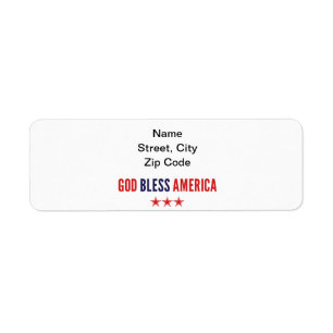 God Bless America Return Address Label