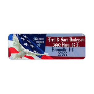 GOD BLESS AMERICA  RETURN ADDRESS LABEL