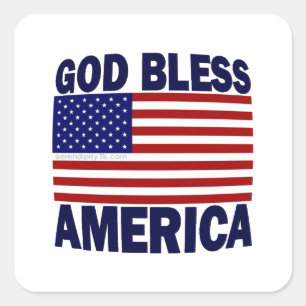 God Bless America Square Sticker