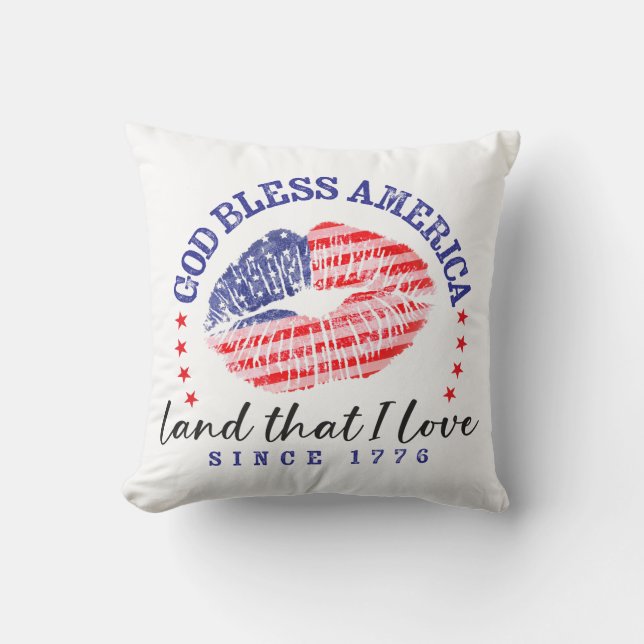 God Bless America - Throw Pillow (Front)