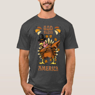 God Bless America Turkey Design  T-Shirt