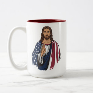 God bless America Two-Tone Coffee Mug